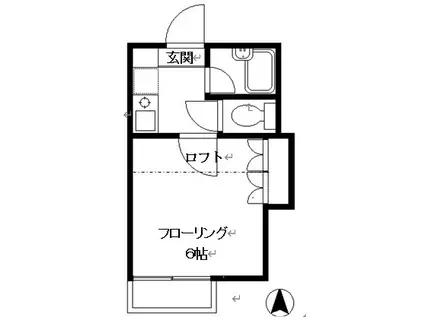 ハイツアドレサント(1K/2階)の間取り写真