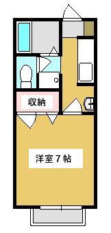 フレグランス母子沢(1K/1階)の間取り写真