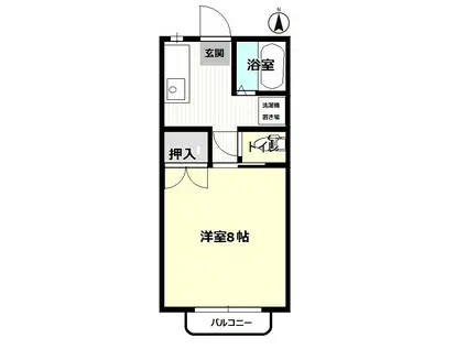 総社SフラッツD棟(1K/1階)の間取り写真