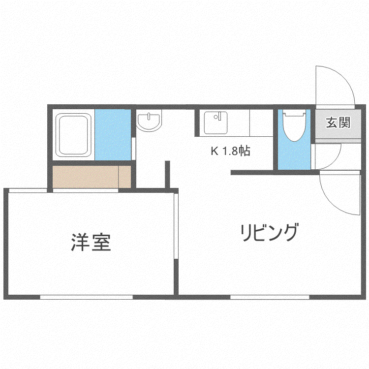 ファーストコート212(1LDK/1階)の間取り写真