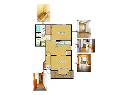 ニュークレストール・ソフィア(2DK/1階)の間取り写真