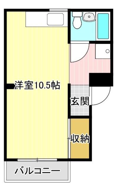 城北タテピア(ワンルーム/2階)の間取り写真