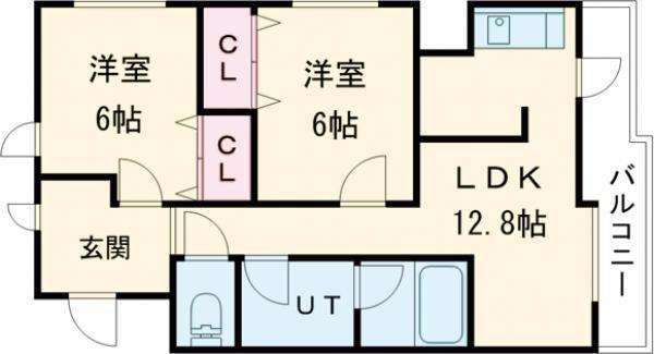 りら・ガーデン・ときわ(2LDK/3階)の間取り写真