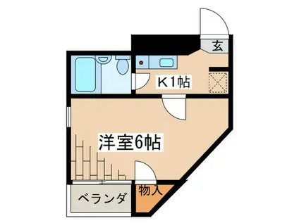 キャトルセゾン東橋本(1K/2階)の間取り写真