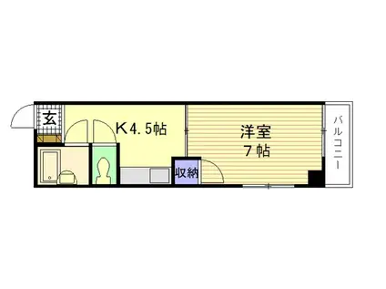 久保ビル(1K/4階)の間取り写真