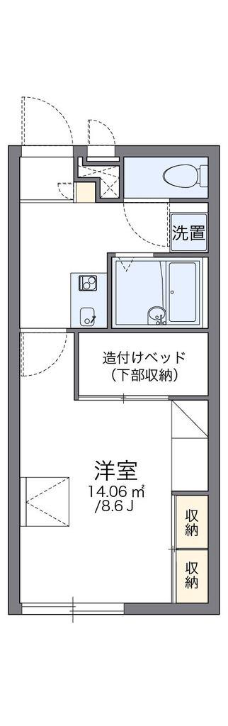 レオパレスオークスH(1K/1階)の間取り写真