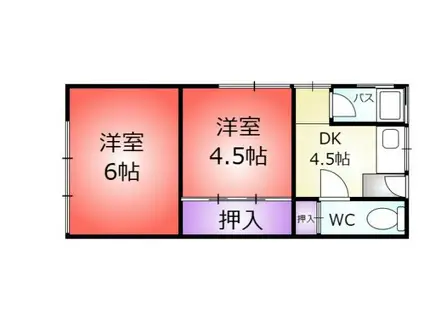 西上文化(2DK/2階)の間取り写真