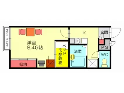 レオパレスK&YOUII(1K/1階)の間取り写真