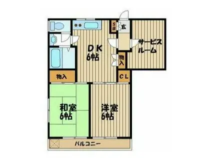 リバティ府中(2SDK/2階)の間取り写真