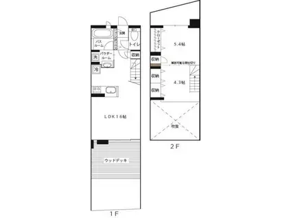 QUATTRO(1LDK/1階)の間取り写真
