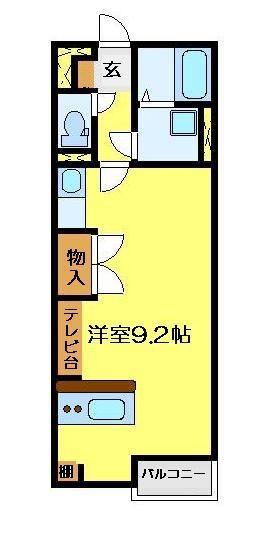レオネクストベルテール(ワンルーム/1階)の間取り写真