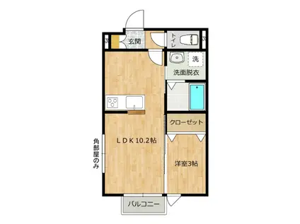 ベルハウスB棟(1LDK/1階)の間取り写真