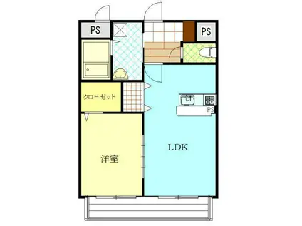 サンサンフラワー菊陽(1LDK/5階)の間取り写真