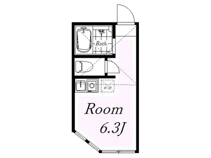 ユナイト田浦ベラクルス・メヒコ(ワンルーム/1階)の間取り写真