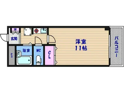 フォレストグリーン(1K/3階)の間取り写真