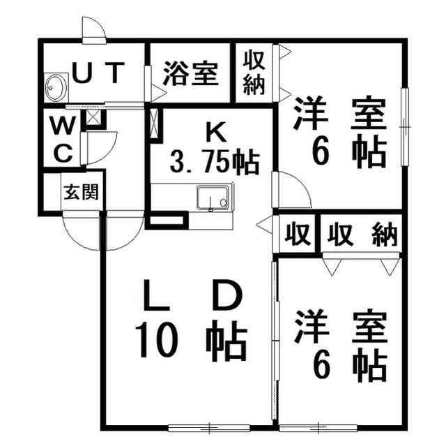 メゾンドショード(2LDK/1階)の間取り写真