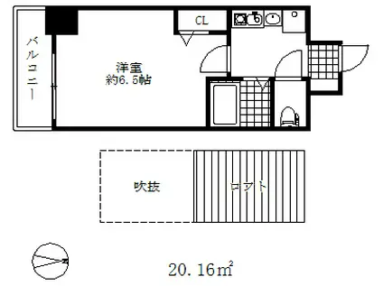 エステムコート神戸県庁前Ⅲフィエルテ(1K/5階)の間取り写真