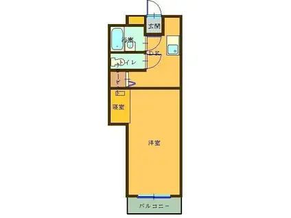 セントポーリア(1DK/4階)の間取り写真