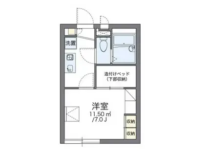 レオパレスLEOHIRANOII(1K/2階)の間取り写真