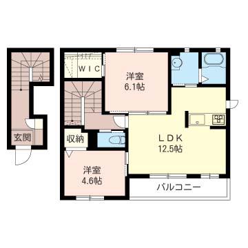 ソレイユ三橋(2LDK/2階)の間取り写真