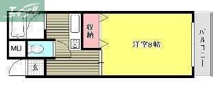 アクティブイン内山下(1K/2階)の間取り写真
