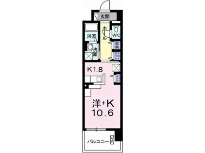 ポーシェガーデン3(1K/9階)の間取り写真