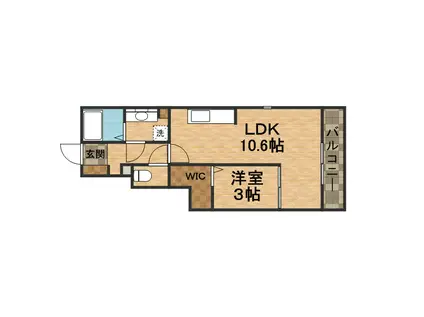 アクシアサニーコート北棟・南棟(1LDK/1階)の間取り写真