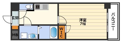 LA DOUCEUR西天満(1K/13階)の間取り写真