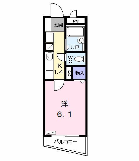 光マンション(1K/2階)の間取り写真
