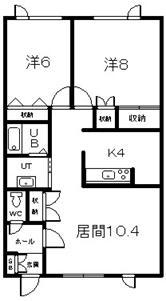 シャトル58(2LDK/1階)の間取り写真