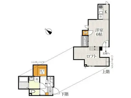CB八潮ノーチェ(1K/1階)の間取り写真