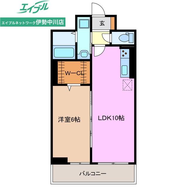 ラフィーネ(1LDK/7階)の間取り写真