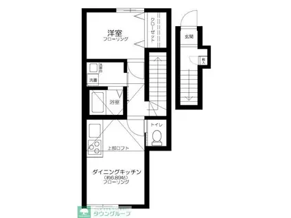 CASA・BONHEUR(1DK/2階)の間取り写真