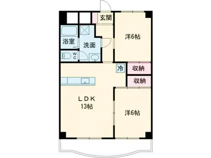 オリエンタルハイツ(2LDK/3階)の間取り写真