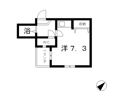 グランドアルシュ(ワンルーム/1階)の間取り写真