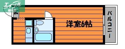 チサンマンション倉敷(ワンルーム/9階)の間取り写真