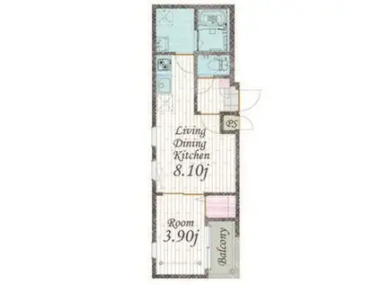 CHERIM 本陣十王町 ノース(1LDK/3階)の間取り写真