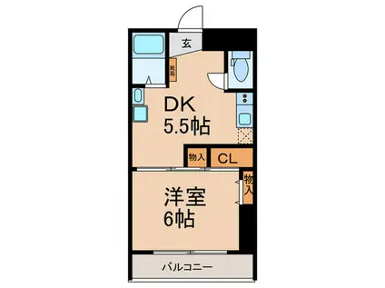トランキル東大成(1DK/1階)の間取り写真