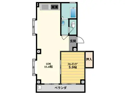 柏原コーポラス(1LDK/3階)の間取り写真