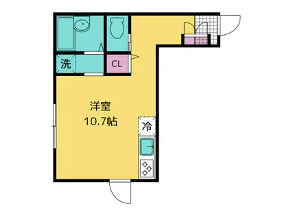 セルキューブ(ワンルーム/2階)の間取り写真