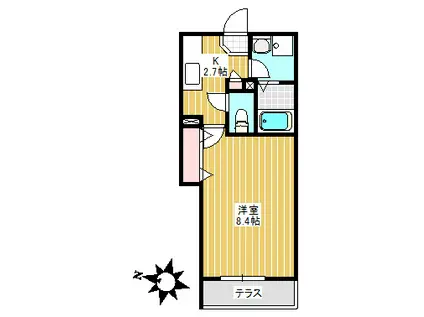 メゾンUS(1K/1階)の間取り写真