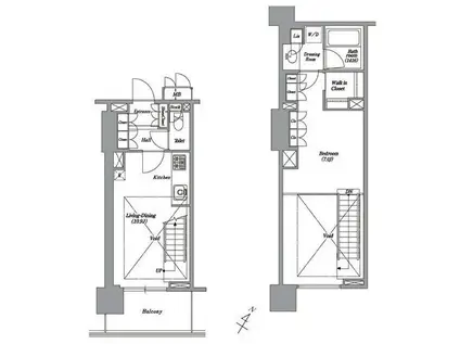 レキシントンスクエア白金高輪(1LDK/6階)の間取り写真