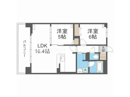 WELINA江坂(2LDK/8階)の間取り写真