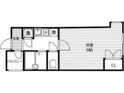 ヴァンデメール五橋(1K/6階)の間取り写真