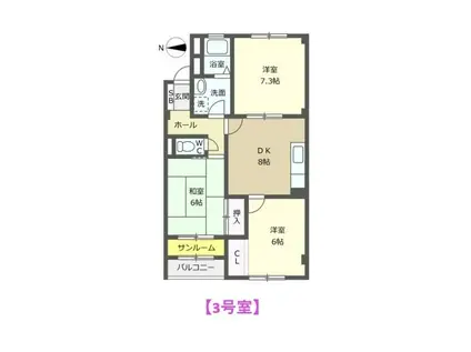 ソシアプランタン(3DK/1階)の間取り写真