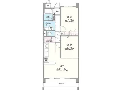 パレス マイセン(2LDK/5階)の間取り写真