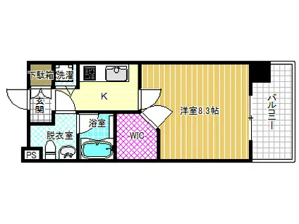 レジュールアッシュ福島(1K/7階)の間取り写真