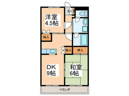 リヴロイヤル(2DK/5階)の間取り写真