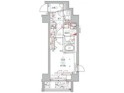 クレヴィスタ東向島(1K/6階)の間取り写真