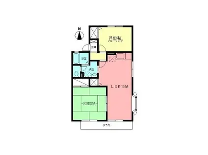ファミール陽光台A(2LDK/1階)の間取り写真